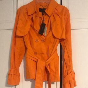 BCBG Tangerine waist length spring jacket.
